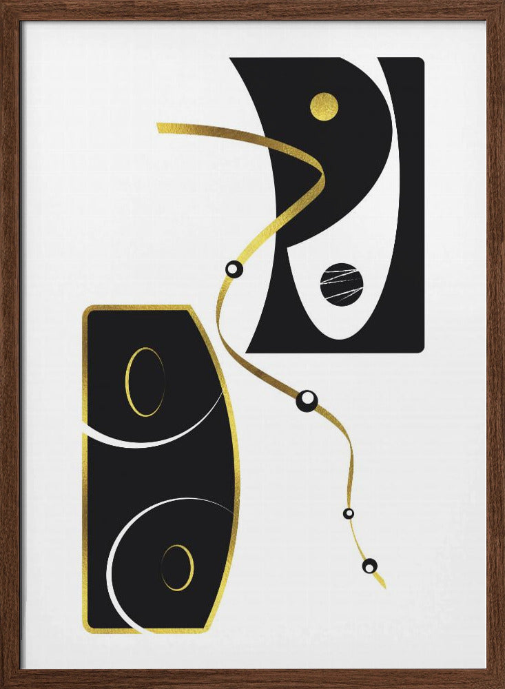 Black & White Abstract No. 2 | gold Poster